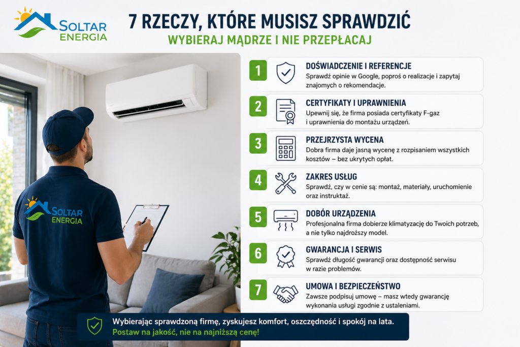 montaż klimatyzacji Tarnów jak wybrać firmę 7 rzeczy które musisz sprawdzić